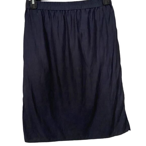 COS Midi Skirt Navy Blue Straight Pencil Elastic Waist Size 6​​ - Picture 1 of 9